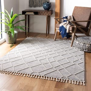 Marrakesh Ivory/Gray 4 ft. x 6 ft. High-Low Geometric Area Rug