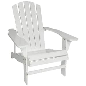 Coastal Bliss White Wooden Adirondack Chair