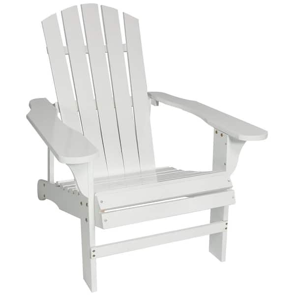 Sunnydaze Coastal Bliss White Wooden Adirondack Chair