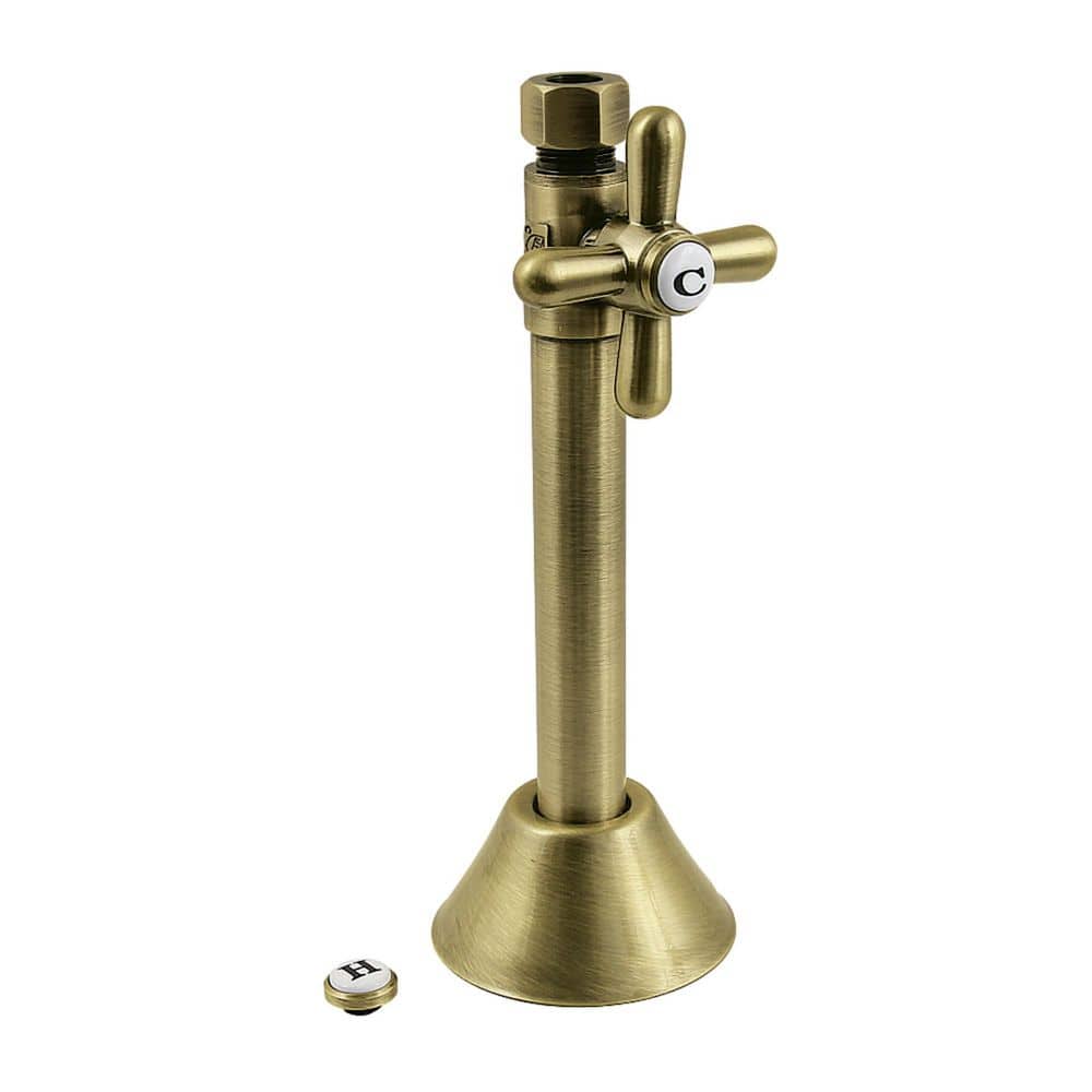 Vintage 1/2 in. Sweat x 3/8 in. Compression Brass Straight Shut Off Valve in Antique Brass price history on PriceWatchPro
