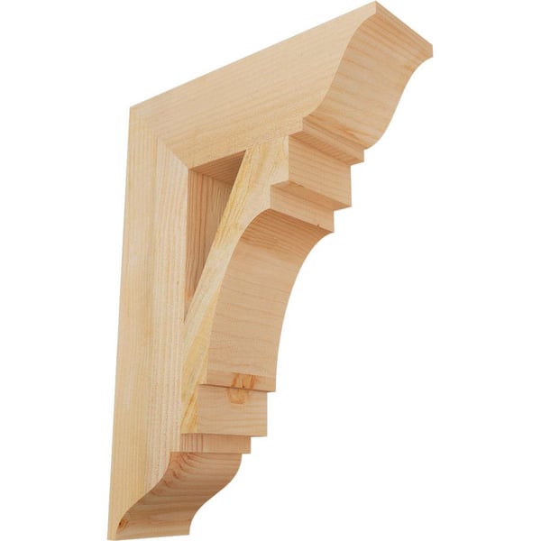 Ekena Millwork 6 in. x 28 in. x 20 in. Douglas Fir Merced Traditional Rough Sawn Bracket