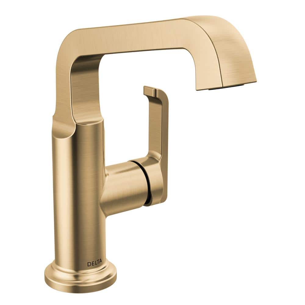 Champagne Bronze Tetra Single Hole Bathroom Faucet with Drain Assembly