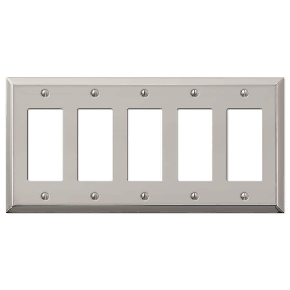 Metallic 5 Gang Rocker Steel Wall Plate - Polished Nickel price history on PriceWatchPro