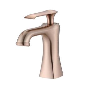 Single-Handle Single Hole Deck Mount Multicolor Bathroom Faucet in Rose Gold