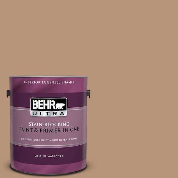 BEHR ULTRA 1 gal. #UL130-6 Spice Cake Eggshell Enamel Interior Paint and Primer in One