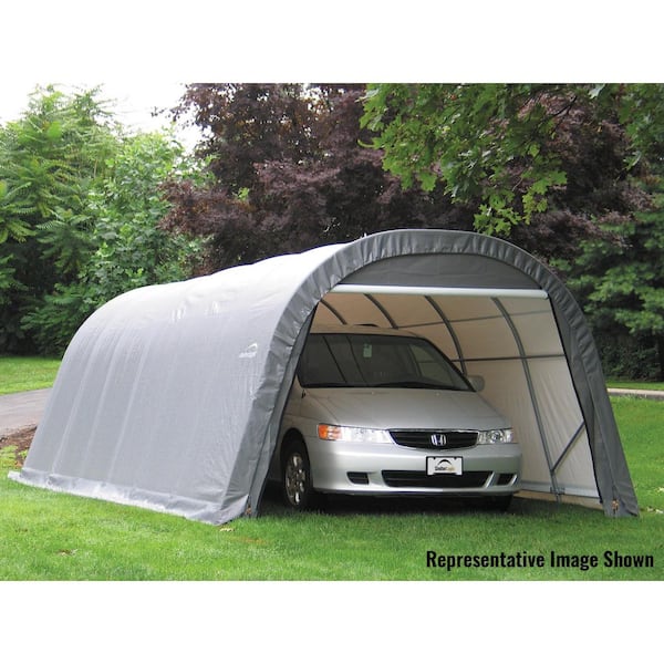 ShelterCoat 12 ft. x 28 ft. Wind and Snow Rated Garage Round Gray STD