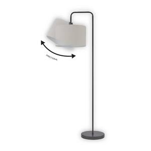 Barden 58 in. Dark Bronze Floor Lamp with Beige Fabric Shade