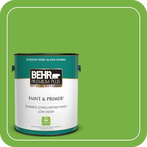 1 gal. #S-G-430 Sparkling Apple Semi-Gloss Enamel Low Odor Interior Paint & Primer