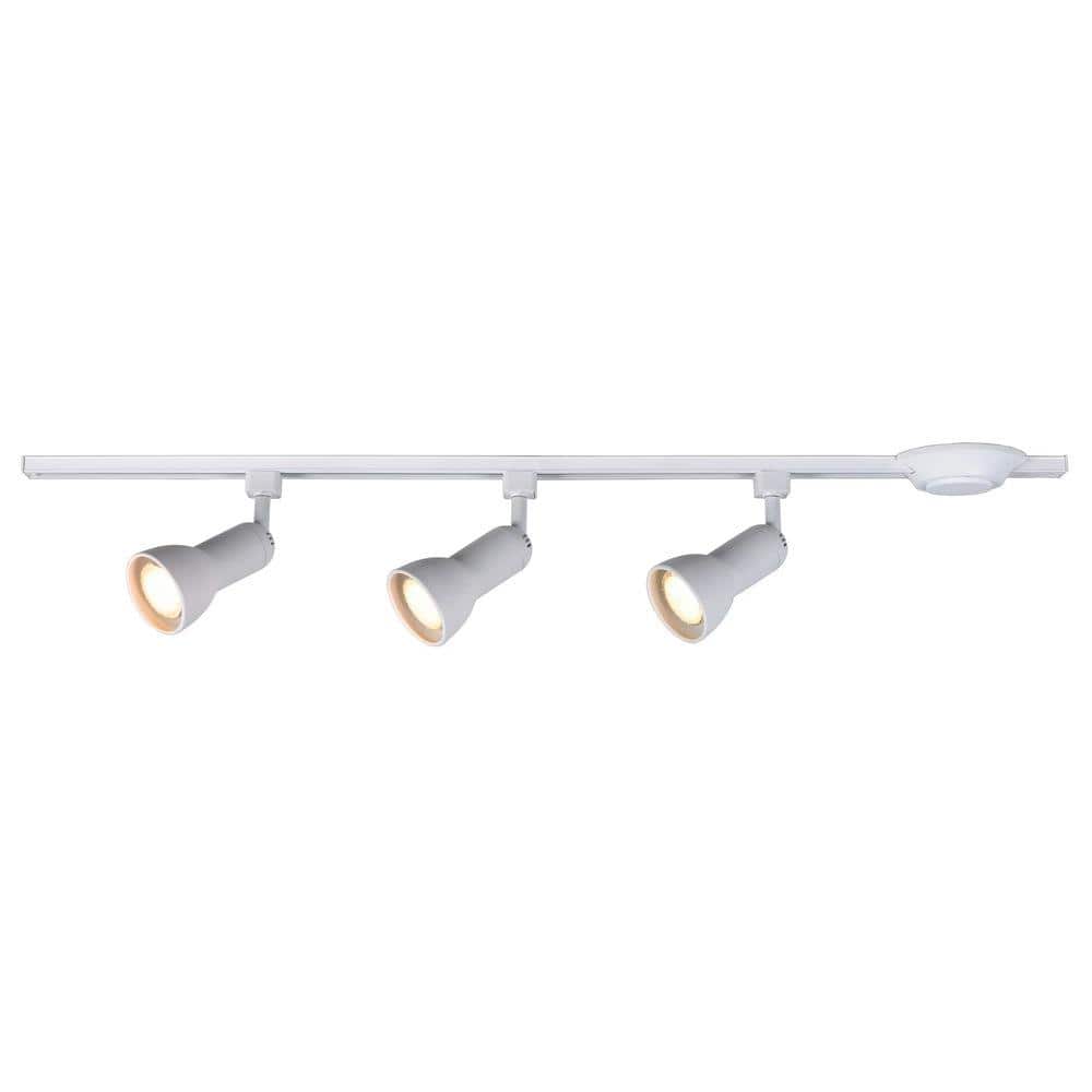 3-Light R20/PAR20 Linear Track Lighting Medium Step Head Kit