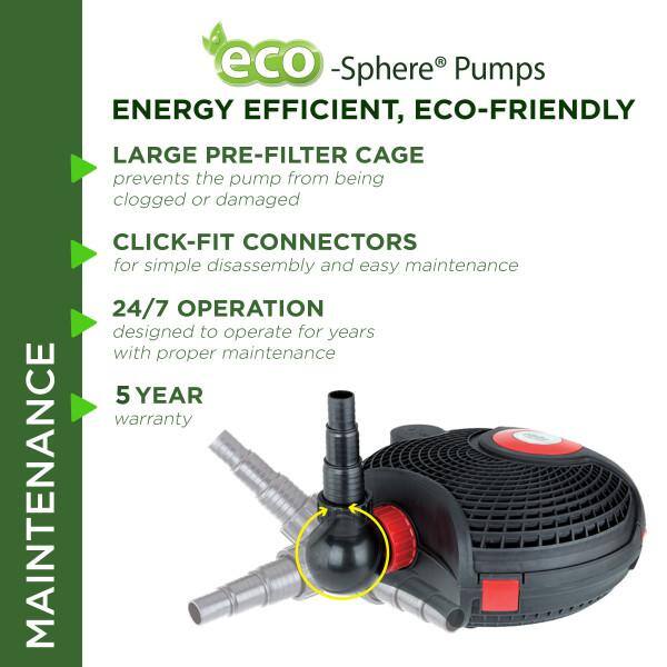 Alpine Corporation Eco-Sphere Energy-Saving Pump 1400GPH