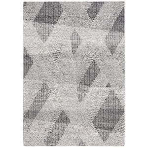 Abstract Ivory/Charcoal 4 ft. x 6 ft. Oversized Geometric Area Rug