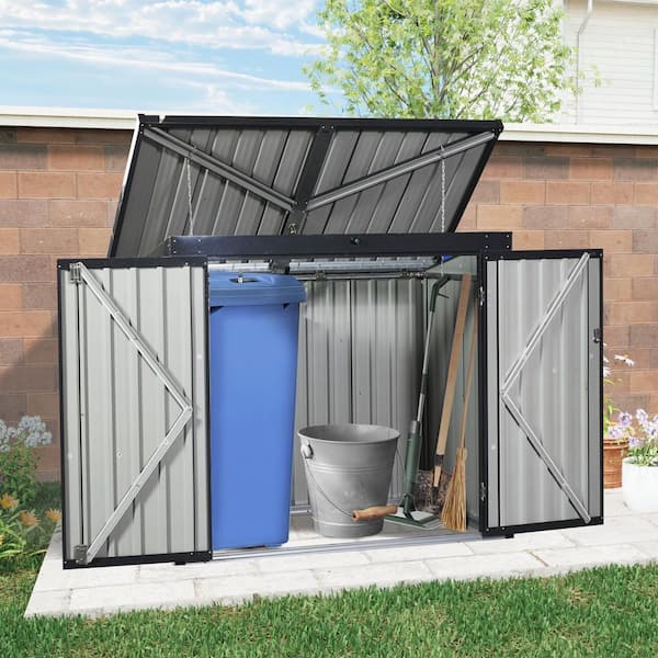 Storhaus 62 in. W x 38 in. D Garbage Bin Shed Stores 2-Trash