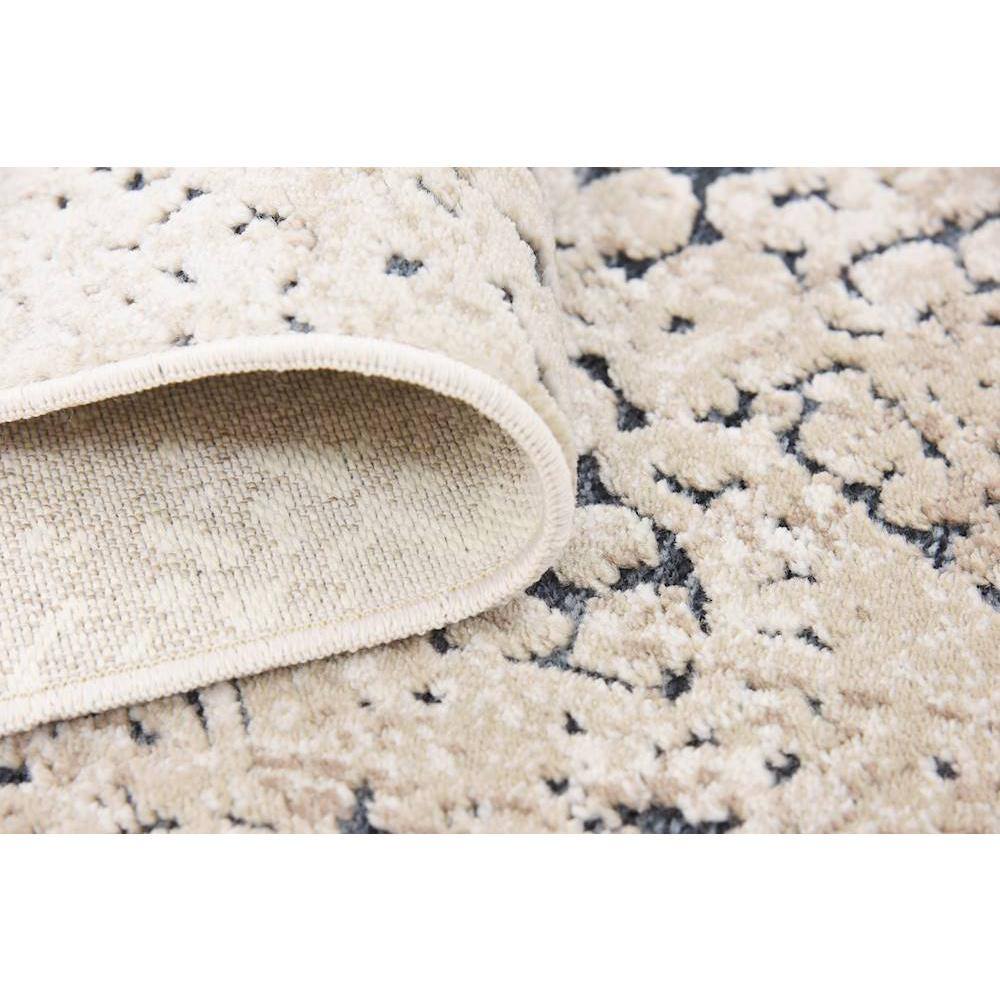 Beige Medallion Easy-Care Rectangular Synthetic Rug 5'1" x 8'