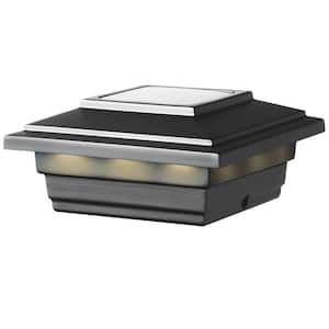 Solar 4x4 and 6x6 Black Plastic LED Deck Post Cap Light