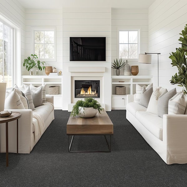 Plush Dreams II - Soothing-Gray 12 ft. 53 oz. Triexta Texture Installed Carpet