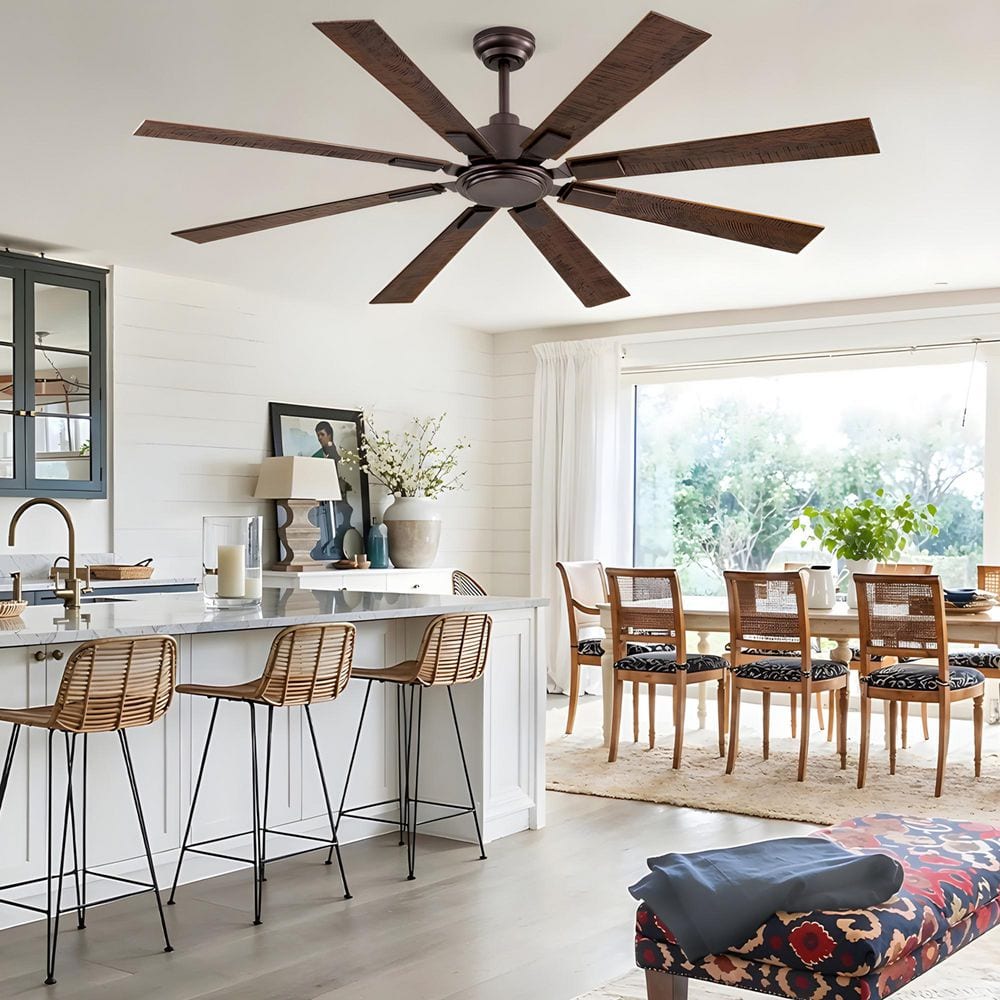 65 in. Indoor/Covered Outdoor Brown Quiet Downrod Mount Standard Ceiling Fan No Lights,DC Motor,Remote Control Included price history on PriceWatchPro