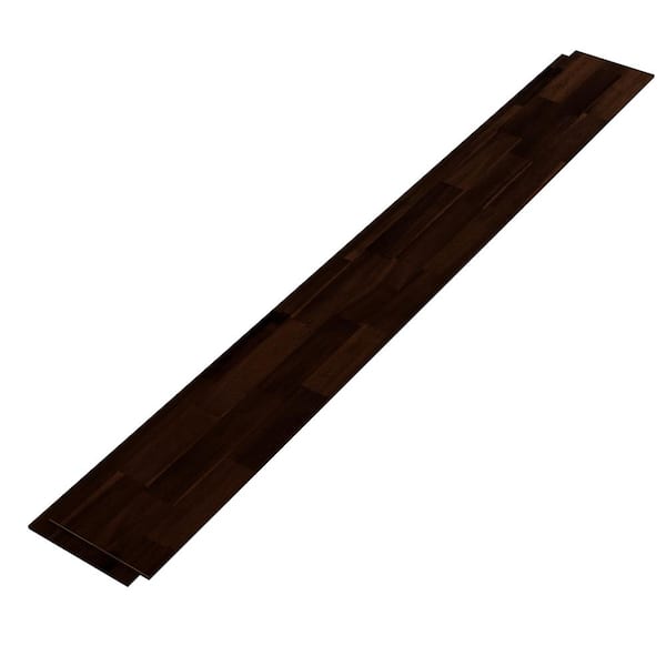 Interbuild 48 in. L x 6 in. W x 0.4 in. T, Solid Acacia Shiplap Wall Boards, Espresso, (5 per Package - 8.75 sq. ft. Coverage)