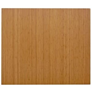Standard Natural Light Brown 48 in. x 60 in. Bamboo Roll-Up Office Chair Mat without Lip