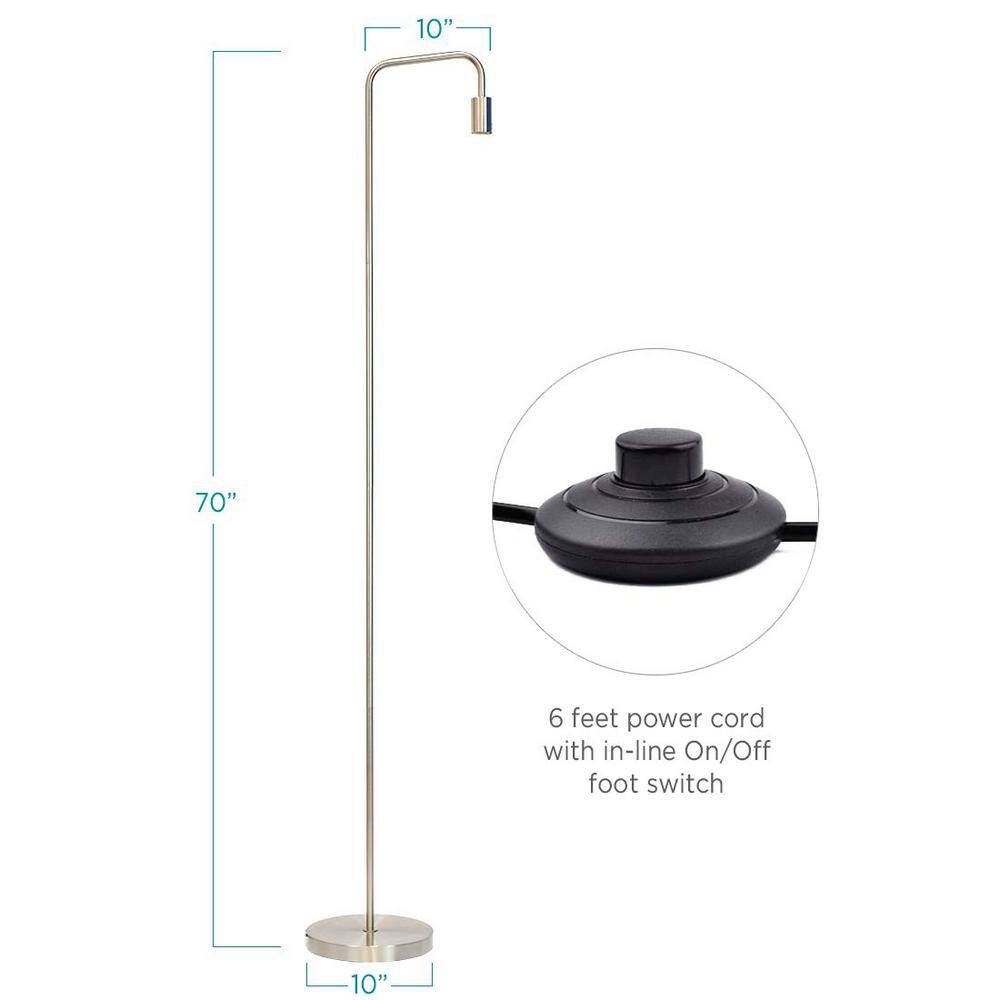 70-Inch Silver Aluminum Minimalist Floor Lamp