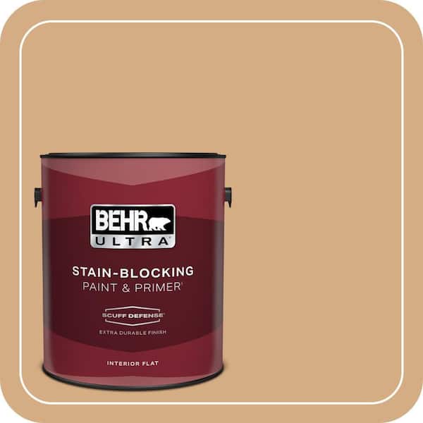 BEHR ULTRA 1 gal. #BXC-67 Santa Fe Tan Extra Durable Flat Interior Paint & Primer