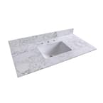 43 in. W x 22 in. D Bathroom Engineered Stone Composite Vanity Top in White with Rectangular Single Sink