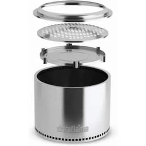 Portable Smokeless Fire Pit Stainless Steel Camping Stove with Double Walled and Removable Grate for Outdoor