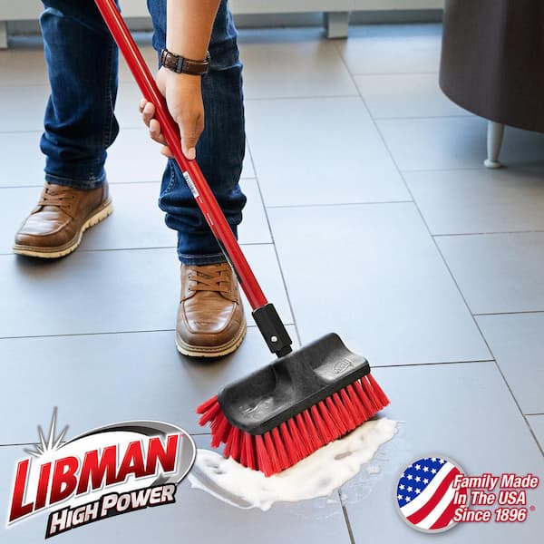 60 in. High Power Dual Surface Floor Scrub Brush with 60 in. Steel Handle (6-Pack)