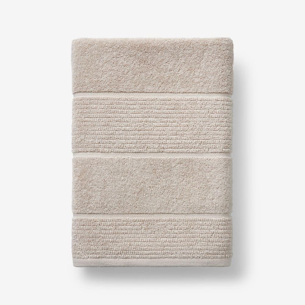 The Company Store Company Cotton Alabaster Textured Stripe Bath Towel ...