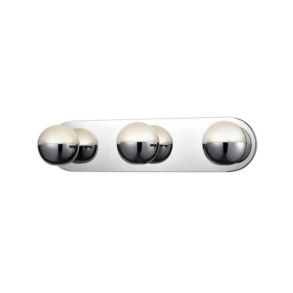 KUZCO Pluto 21-in 1 Light 17-Watt Chrome Integrated LED Vanity Light