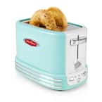 Retro Series 2-Slice Aqua Wide Slot Bagel Toaster with Crumb Tray and Shade Settings