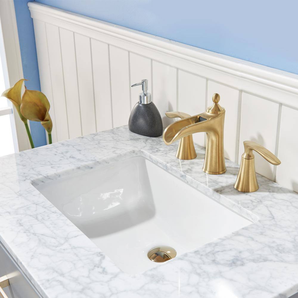 Gray 30" Single Bathroom Vanity with Carrara Marble Top