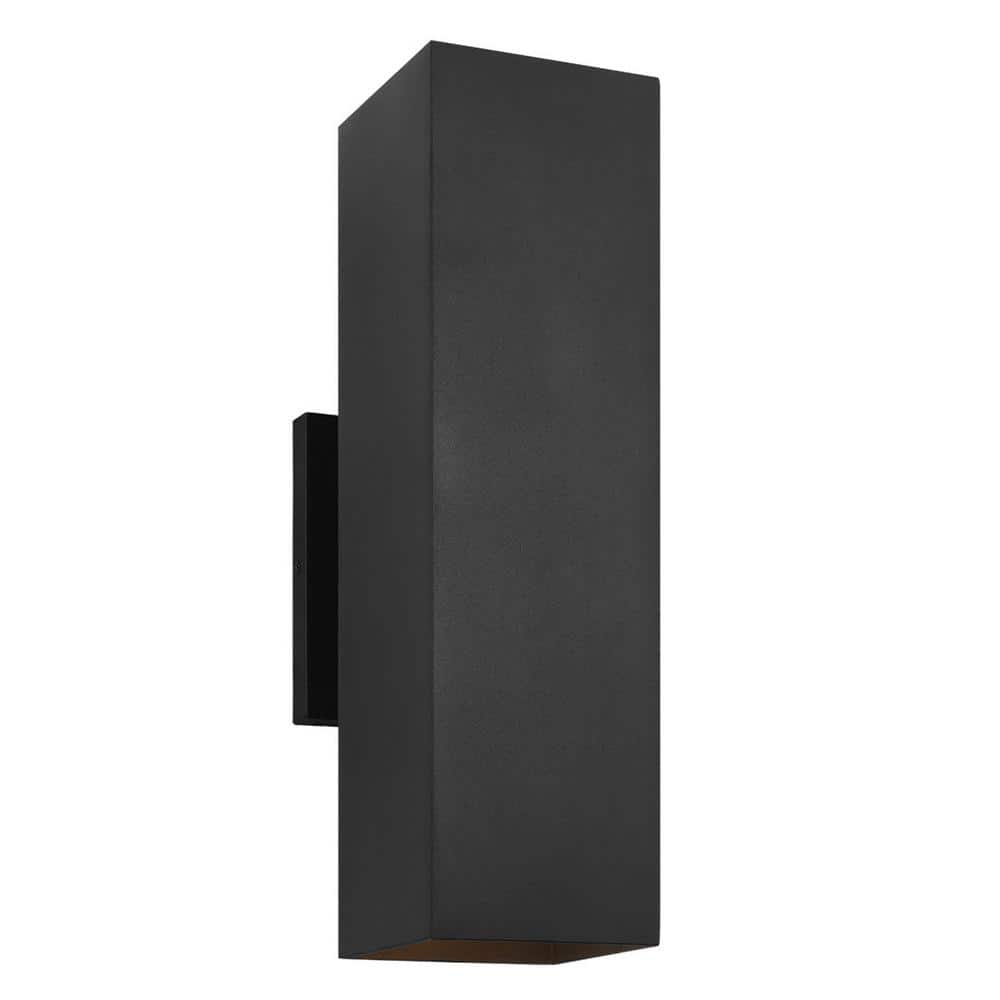 Textured Black Tall Aluminum Outdoor Wall Sconce