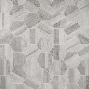 Numa Hex Silver 7.67 in. x 8.66 in. Matte Porcelain Floor and Wall Tile (7.1 sq. ft./Case)