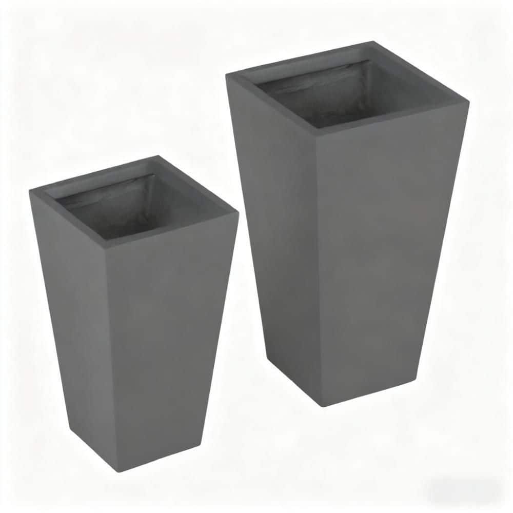 Gray Magnesium Oxide Stackable Planter Box Set of 2 with Drainage Holes (11.75 in. L x 11.75 in. W x 21.75 in. H) price history on PriceWatchPro