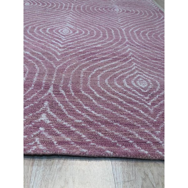 Hand-tufted Wool Pink Contemporary Transitional Spring Rug - Bed