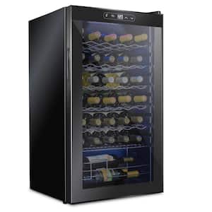 Wine Fridge, Freestanding Wine Refrigerator, 34 Bottle Wine Cooler