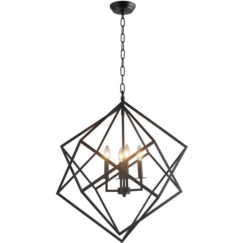4 Light Black Chandelier