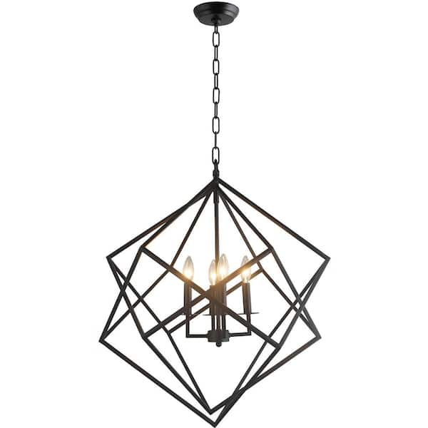 4 Light Black Chandelier