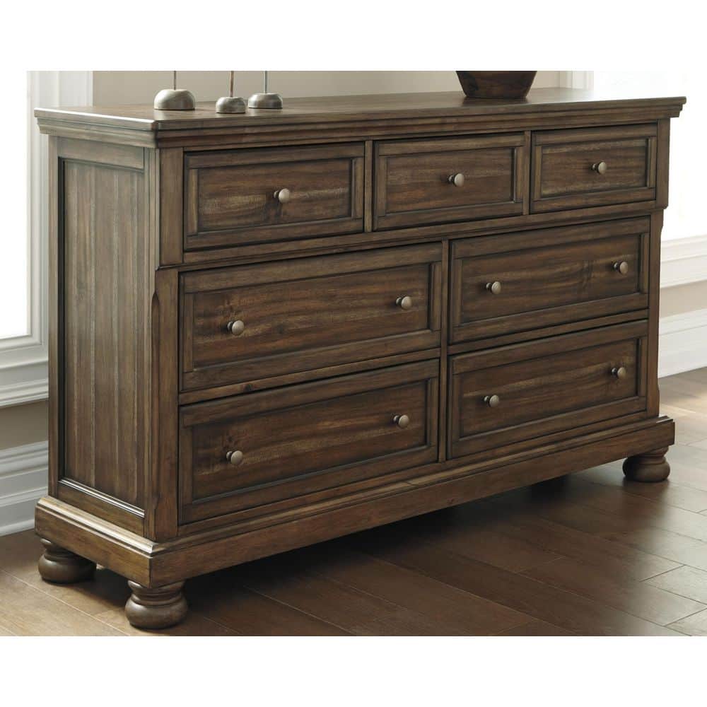 Flynnter Brown 7 Drawer 66 in. Dresser price history on PriceWatchPro