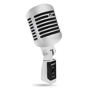 Universal Stand 5-Core Classic Retro Microphone Elegant Vintage for Studio Recording Live Performance in Black