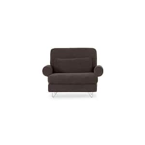 Transformer Couch 49 in. Round Arm Polyester Couch Washable Covers Modular Sofa in. Rust