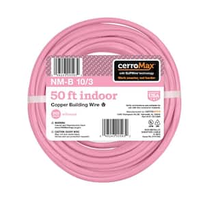 50 ft. 10/3 Pink Solid CerroMax SLiPWire Copper NM-B Wire