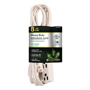 8 ft. 16/3 SPT-2, 3 Outlet Extension Cord - White