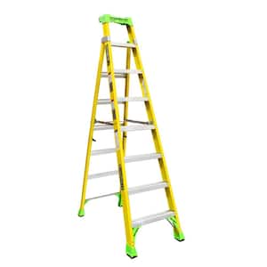 8 ft. Fiberglass Cross Step Ladder with 375 lbs. Load Capacity Type IAA Duty Rating