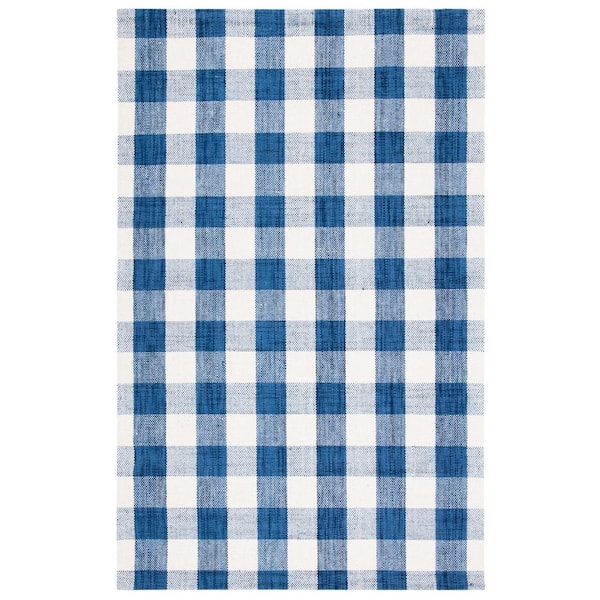 SAFAVIEH Marbella Navy/Ivory 4 ft. x 6 ft. Gingham Area Rug