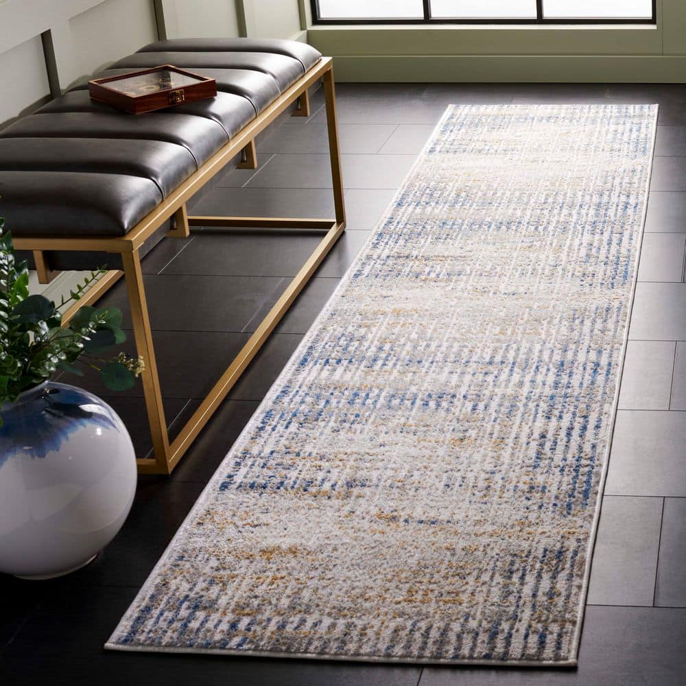 Palma 2 ft. x 9 ft. Beige/Blue Distressed Striped Runner Rug price history on PriceWatchPro
