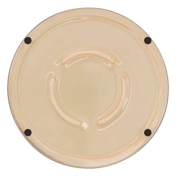 Vigoro Finley Medium Ivory Glazed Ceramic Planter with Attached Saucer and  Drainage Holes (12 in. L x 12 in. W x 12 in. H) CR10853-12B - The Home Depot