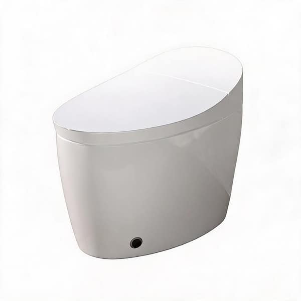 Elongated Smart Bidet Toilet 1.28 GPF in White with Heated Seat, Auto Open/Close, Foot Kick, Warm Dryer & Night Light