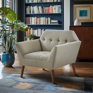 Newport Light Grey Tufted Lounge Arm Chair
