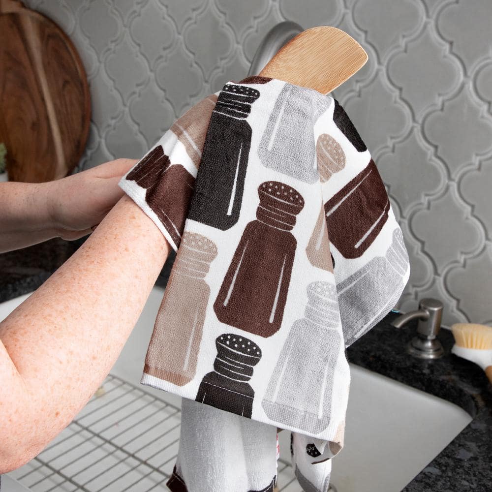 Salt & Pepper Print Cotton Terry Kitchen Towel Set